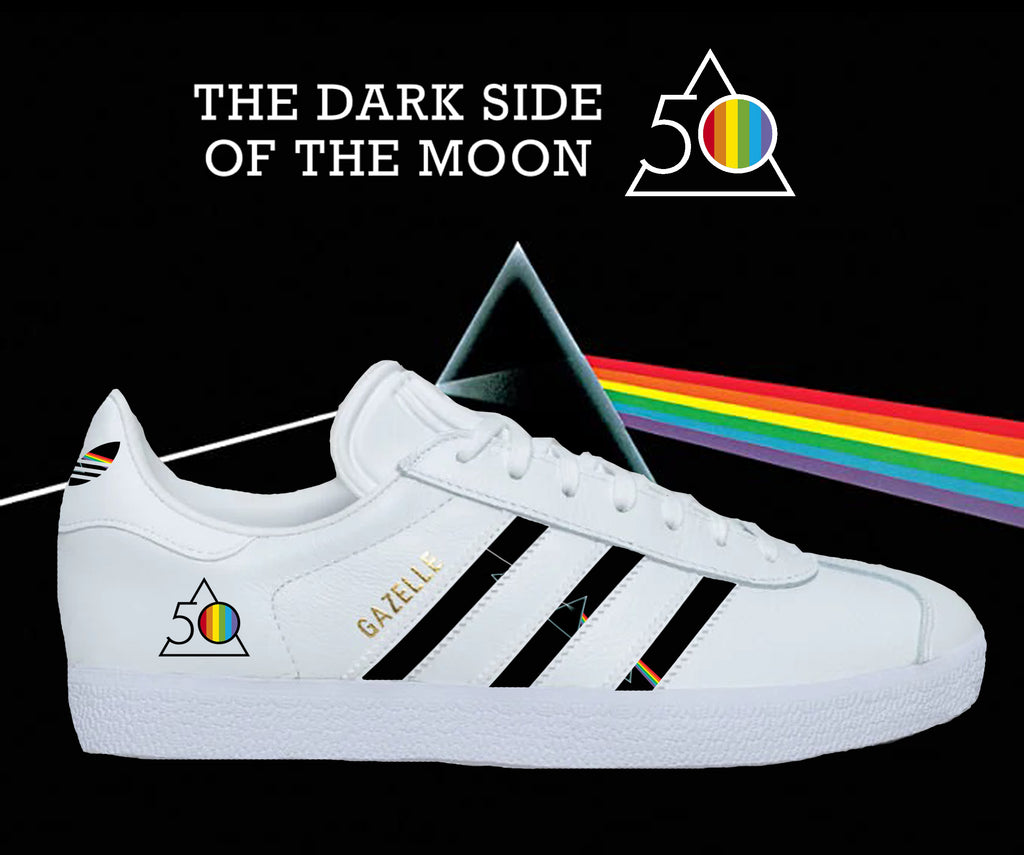 adidas gazelle silver green womens Limited edition Pink Floyd The Dark side of the moon 50th anniversary –  Sneakcustomtrainers.com