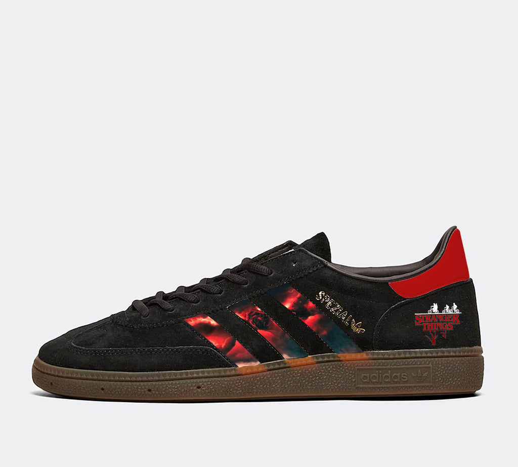 Limited edition Stranger things Black / Red Adidas custom Handball Spezial trainers / sneakers