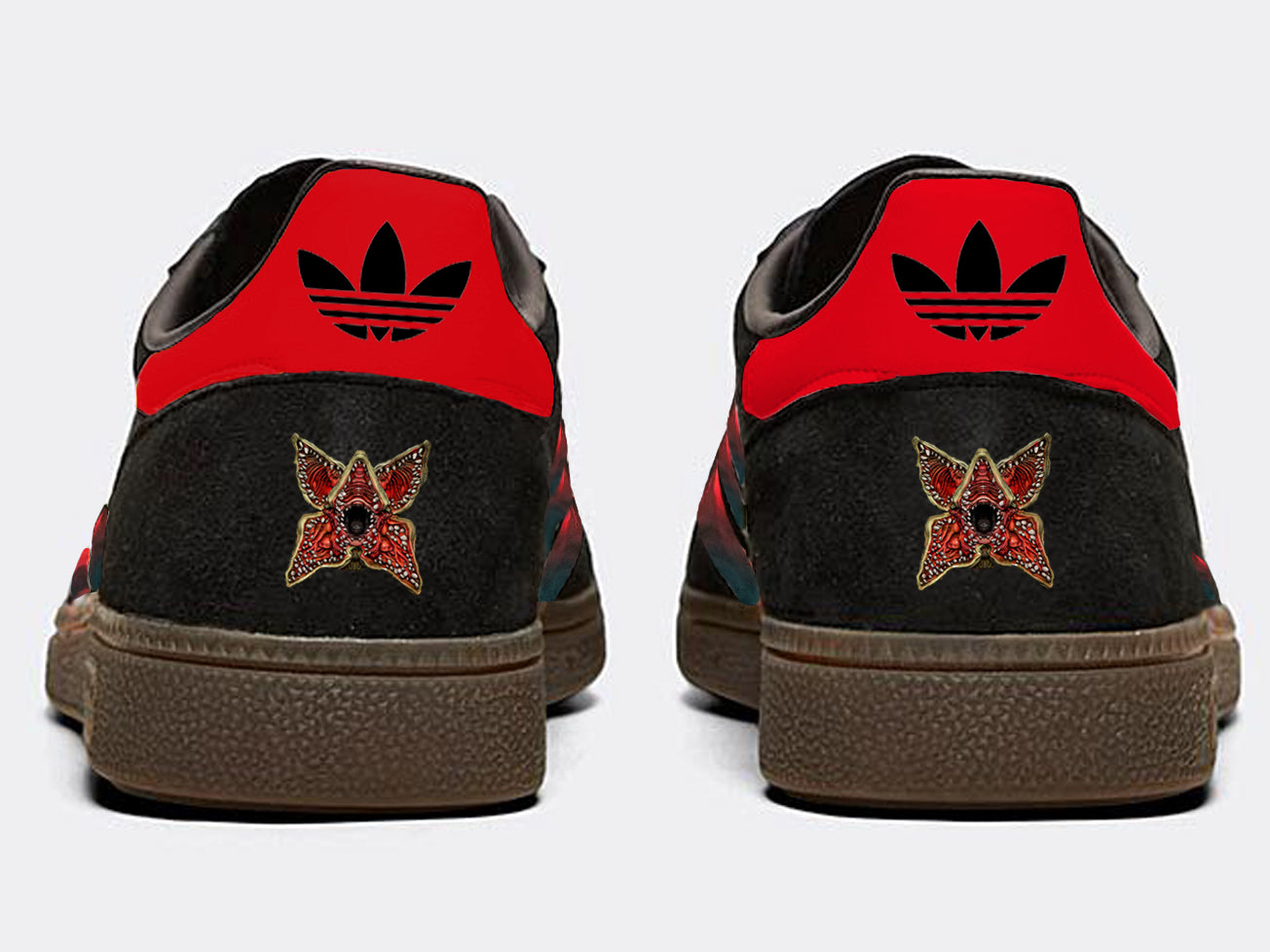 Limited edition Stranger things Black / Red Adidas custom Handball Spezial trainers / sneakers
