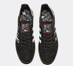Limited edition The Clash black / red Adidas custom Handball Spezial trainers / sneakers