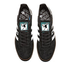 Limited edition Banksy Flower Thrower black/ white/ turquoise Adidas custom Handball Spezial trainers / sneakers