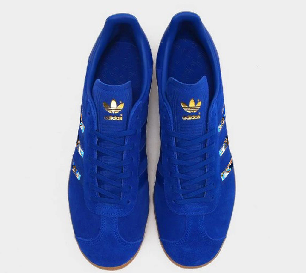 Limited edition Leicester City Champions 2016 inspired Blue / Gold Adi –  Sneakcustomtrainers.com